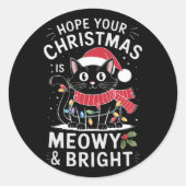 Hoop dat je Kerstmis Poeslief en Schitterend is Ka Ronde Sticker (Voorkant)