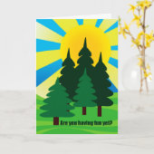 Hoop dat je plezier hebt op zomerkamp voor kindere kaart (Gele Bloem)