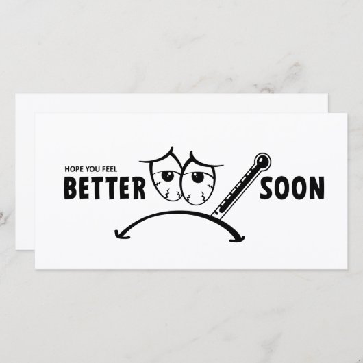 Hoop dat je snel beter voelt. Beterschap kaarten (Voorkant / Achterkant)