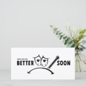 Hoop dat je snel beter voelt. Beterschap kaarten (Staand voorkant)