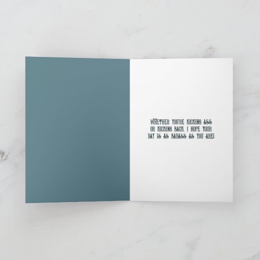 Hoop dat je Vaderdag een grappige ezel schopt Kaart (Binnen)