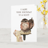 Hoop dat je verjaardag een feest is! Owl Kaart (Gele Bloem)