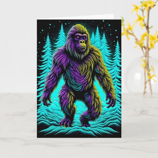 Hoop dat je verjaardag legendarische Bigfoot is Kaart (Gele Bloem)