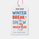 Hoop dat je winterstop sneeuw is veel leuke studen cadeaulabel (Voorkant)