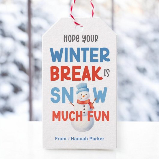 Hoop dat je winterstop sneeuw is veel leuke studen cadeaulabel