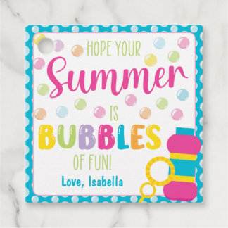 Hoop dat je zomer bubbels van plezier is bedankjes labels