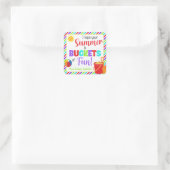 Hoop dat je zomer emmers van plezier is vierkante sticker (Tas)