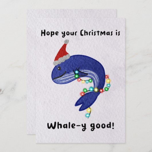 Hoop dat jullie kerst goed is voor de walvis! feestdagenkaart (Voorkant / Achterkant)