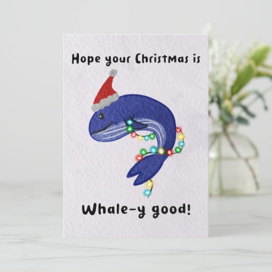 Hoop dat jullie kerst goed is voor de walvis! feestdagenkaart (Staand voorkant)