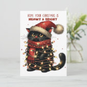 Hoop dat jullie kerst Meowy & Bright Kaart is (Staand voorkant)