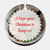 Hoop dat jullie kerst soep is! Ramen Pun Metalen Ornament (Achterkant)