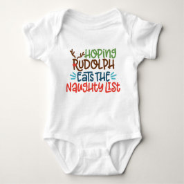 Hoop dat Rudolph de Naughty List Baby Bodysuit eet