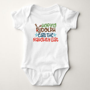 Hoop dat Rudolph de Naughty List Baby Bodysuit eet