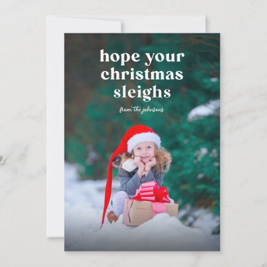 Hoop dat uw kerstsleeën platte vakantie Kaart (Voorkant)