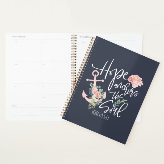 Hoop de anker van de sol Floral-religie Planner (Display)