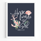 Hoop de anker van de sol Floral-religie Poster