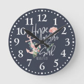 Hoop de anker van de sol Floral-religie Ronde Klok (Voorkant)