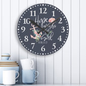 Hoop de anker van de sol Floral-religie Ronde Klok