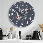Hoop de anker van de sol Floral-religie Ronde Klok<br><div class="desc">Hoop de  van de Florale soep</div>