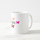 Hoop de mok met kleurrijke vlinders. (Voorkant rechts)