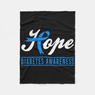 Hoop Diabetes Awareness Ribbon Diabetic Type 1 T1 Fleece Deken