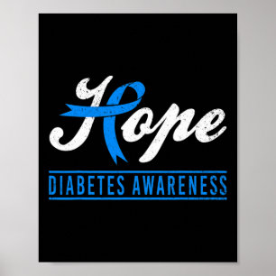 Hoop Diabetes Awareness Ribbon Diabetic Type 1 T1 Poster