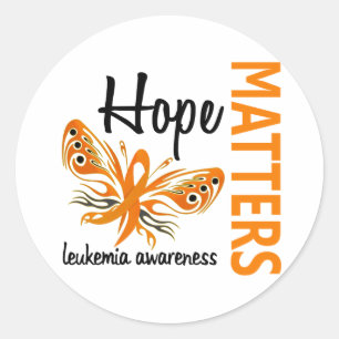 Hoop doet ertoe vlinderleukemie ronde sticker
