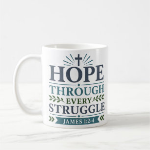Hoop door elke strijd Religieuze geloof quote Koffiemok