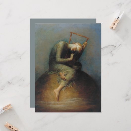 Hoop (door George Frederick Watts) Kaart (Voorkant / Achterkant in situ)