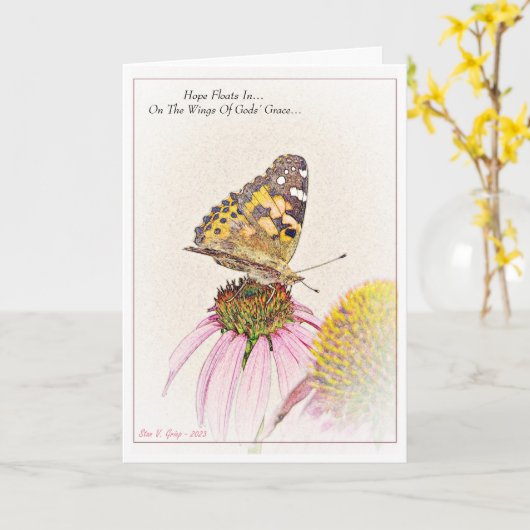 Hoop drijft in... Inspirerend Kaart (Gele Bloem)