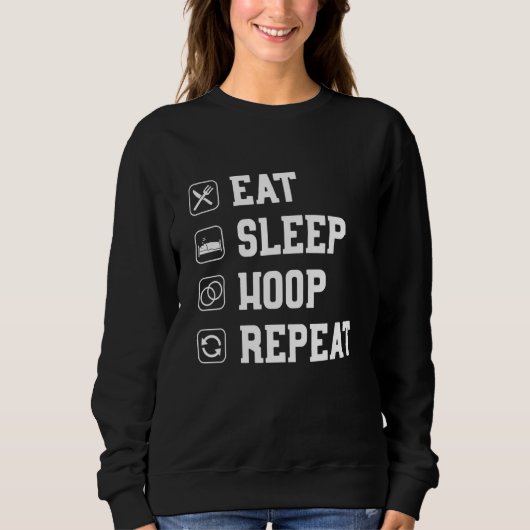 Hoop Eat Sleep Hooping Hula Dancer Hula Hoo Trui (Voorkant)