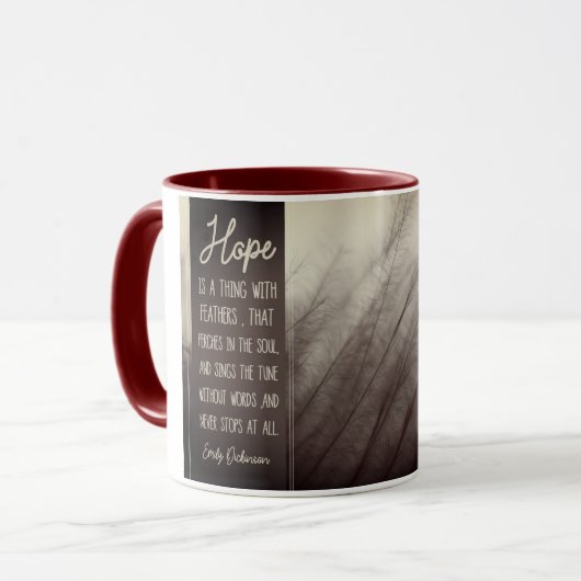 HOOP EEN ding met veren Mok (Voorkant links)