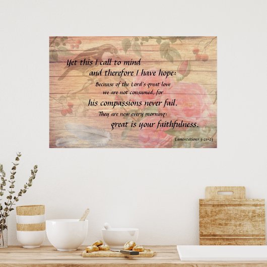 Hoop Elk Christelijk Poster van het Roos van de Ma (Keuken)