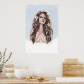 Hoop en bloemen Poster voor borstkanker (Keuken)