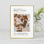 Hoop en gejuich | Minimaal wit en goud nieuwjaar Feestdagenkaart (Staand voorkant)