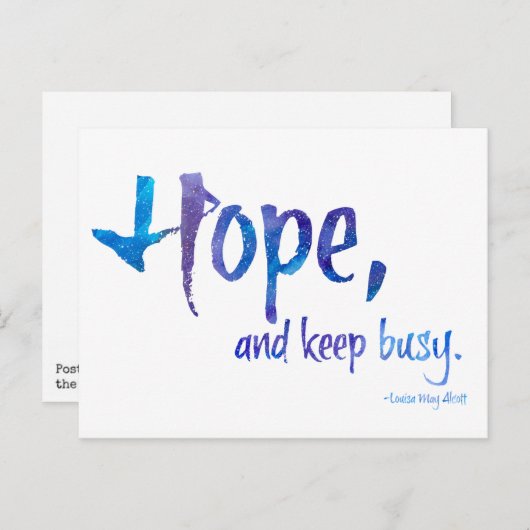 Hoop, en houd bezig protesteren Briefkaart (Voorkant / Achterkant)