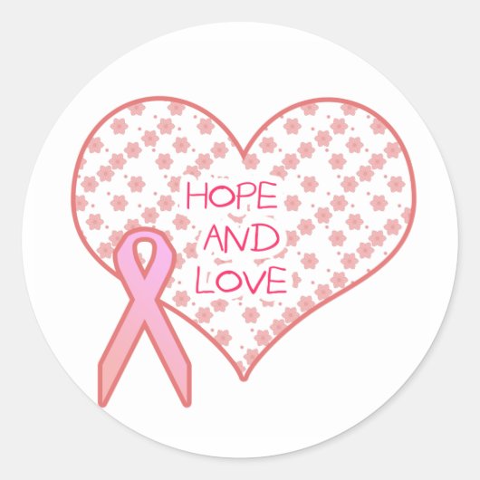 Hoop en liefde ronde sticker (Voorkant)