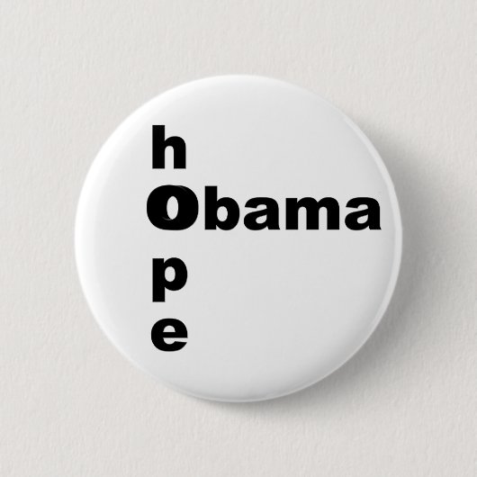 Hoop en Obama Ronde Button 5,7 Cm (Voorkant)