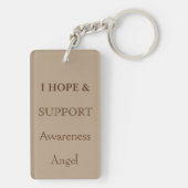 Hoop en steun Bewustheid Angel Ribbon Sleutelhange Sleutelhanger (achterkant)