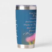 Hoop en toekomst bloemen en vogel gepersonaliseerd geïsoleerde drinkbeker (Achterkant)