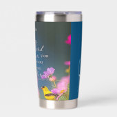Hoop en toekomst bloemen en vogel gepersonaliseerd geïsoleerde drinkbeker (Voorkant)