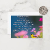 Hoop en toekomst bloemen en vogel notitiekaartje (Voorkant / Achterkant in situ)