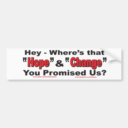 Hoop en verandering bumpersticker (Voorkant)