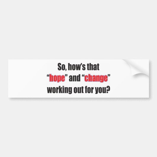 Hoop en verandering bumpersticker (Voorkant)