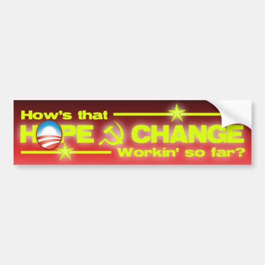 Hoop en verandering? bumpersticker (Voorkant)