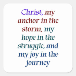 Hoop en Vreugde in Christus Vierkante Sticker