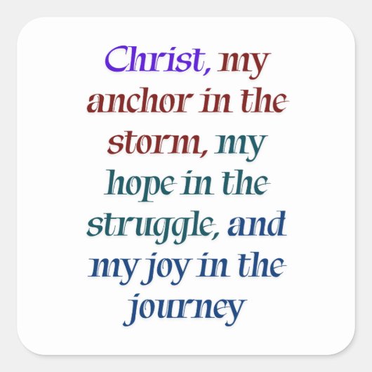 Hoop en Vreugde in Christus Vierkante Sticker (Voorkant)