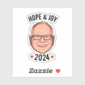 Hoop en vreugde - Tim Walz Sticker (Vel)