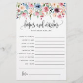Hoop en wensen, Floral Baby Advice Paper Kaart (Voorkant)