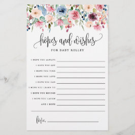 Hoop en wensen, Floral Baby Advice Paper Kaart